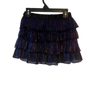 Kids Headquarters Metallic Ruffle Skort Girls 8 Iridescent Tulle Purple 4 Tier